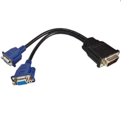 DMS-59 59 Pin to 2VGA Male to Female Y Splitter Video Cable Adapter for Computer Video Card 59Pin DVI to Dual VGA 25cm