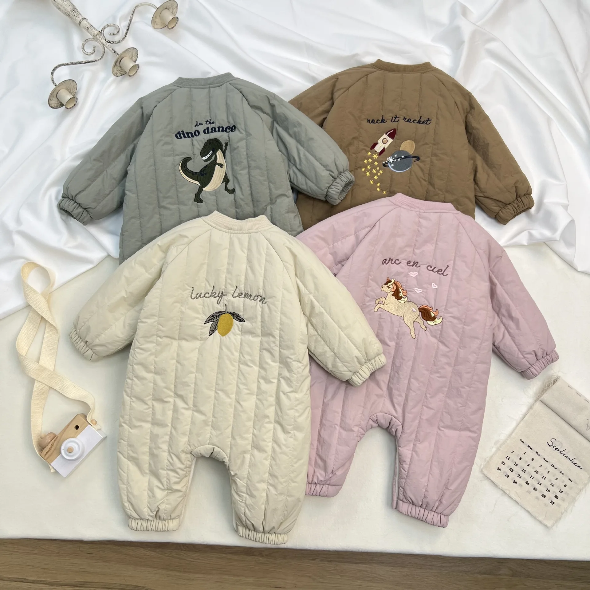 2026 Winter New Baby Plus Velvet Thick Romper Newborn Warm Fleece Romper Cute Cartoon Toddler Jumpsuit Boy Girl Clothes