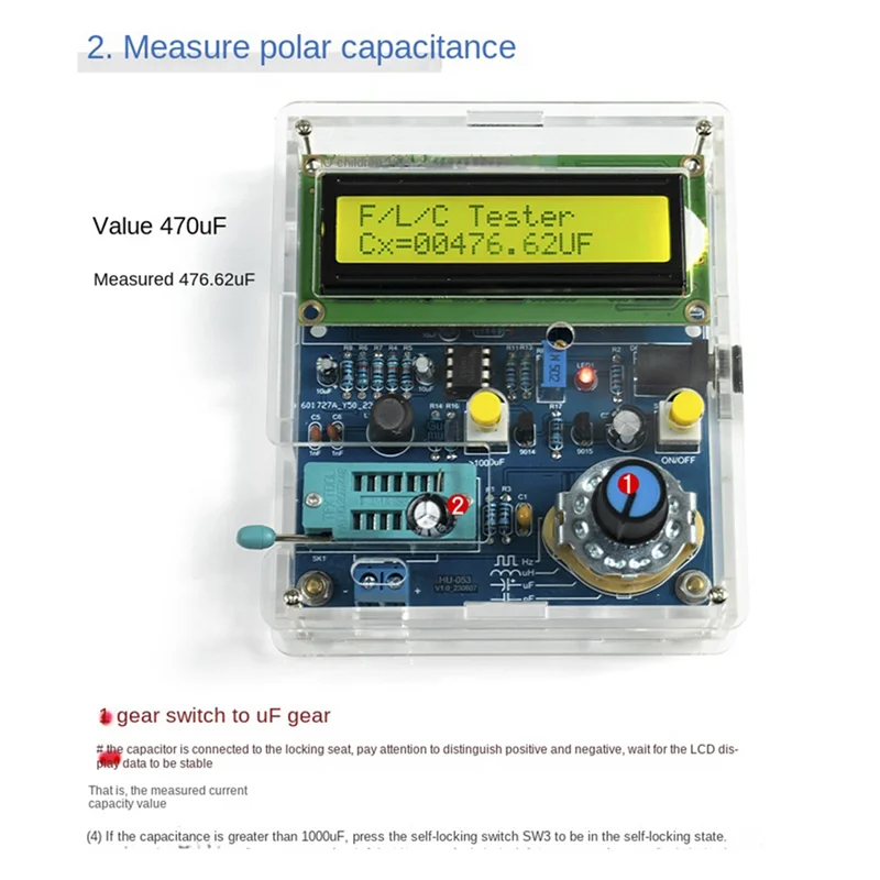 The New Capacitance And Inductance Meter Frequency Measurement DIY Electronic Kit 51 Monolithic Tester Circuit Board Welding Set