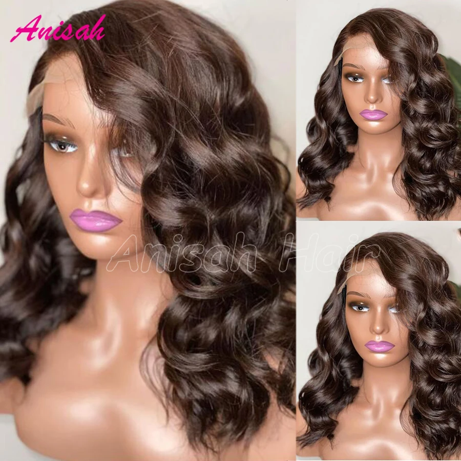 

Glueless 13x4 Lace Front Short Bob Wig Lace Frontal Human Hair Wig For Black Women Loose Wave Human Hair Lace Front Wig