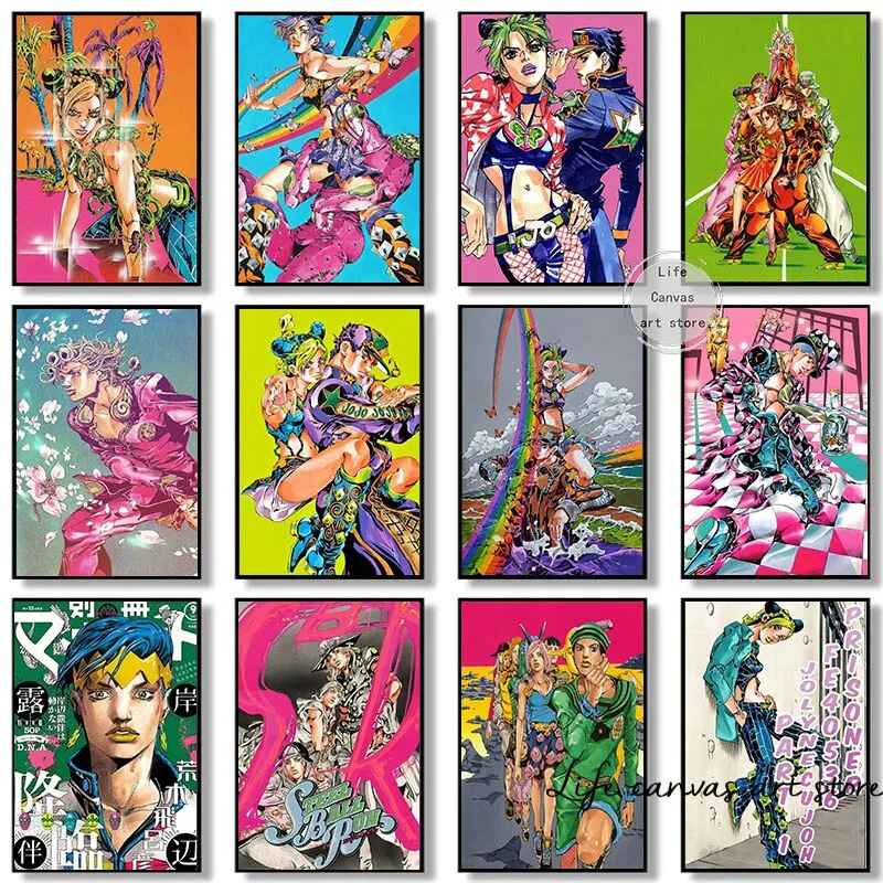 Pop Classic Anime JoJo's Bizarre Adventure Manga Canvas Painting Poster  for Home Decor  living room wall art for bed room