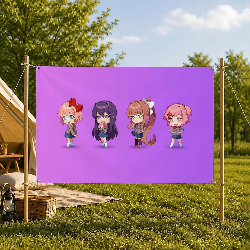 Das Spiel Doki Doki Literature Club! Flaggen, Zimmer, Schlafzimmer, Zuhause, Außenbereich, Wanddekoration, Konzert, bedruckter Hintergrund, Dekoration, Kunst, Banner – Detail 9