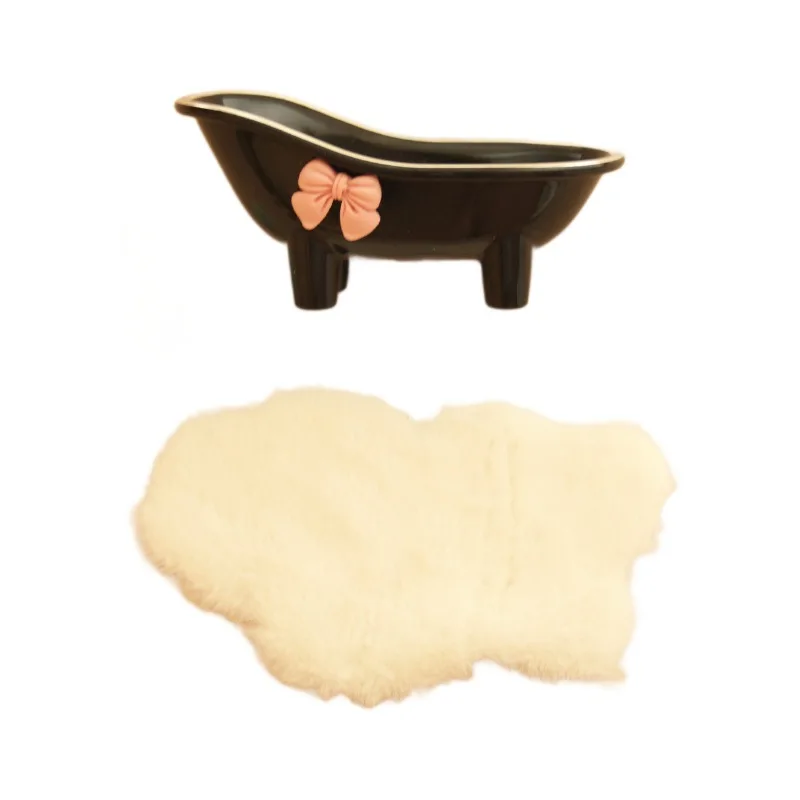 1/12 Scale Mini Resin Bathtub for OB11 & Blythe Dolls Cute Plastic Dollhouse Bathroom Accessory