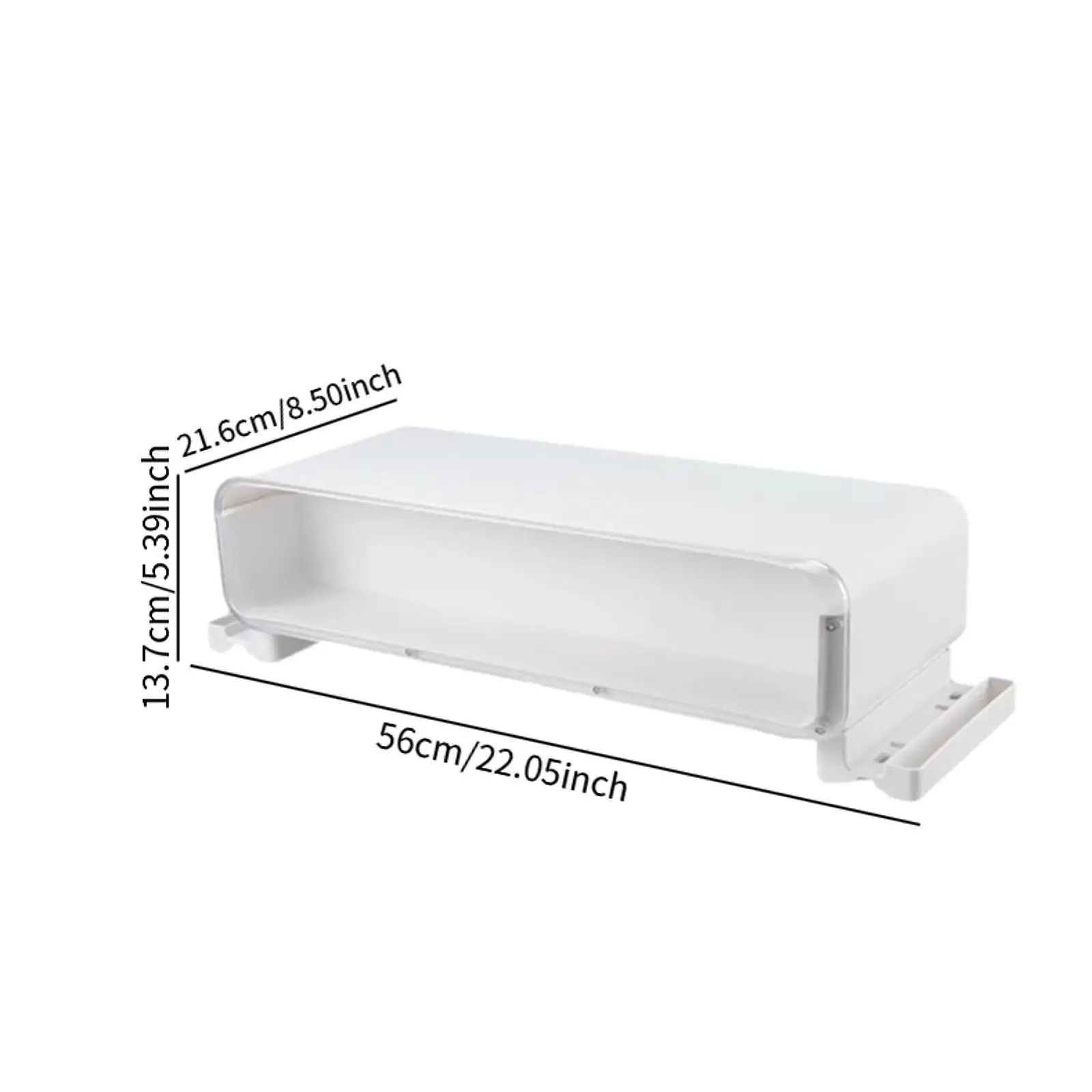 White PET PS Desk Monitor Stand Organizer with USB Illuminated Display Box for Computer Screen Base and Gadgets