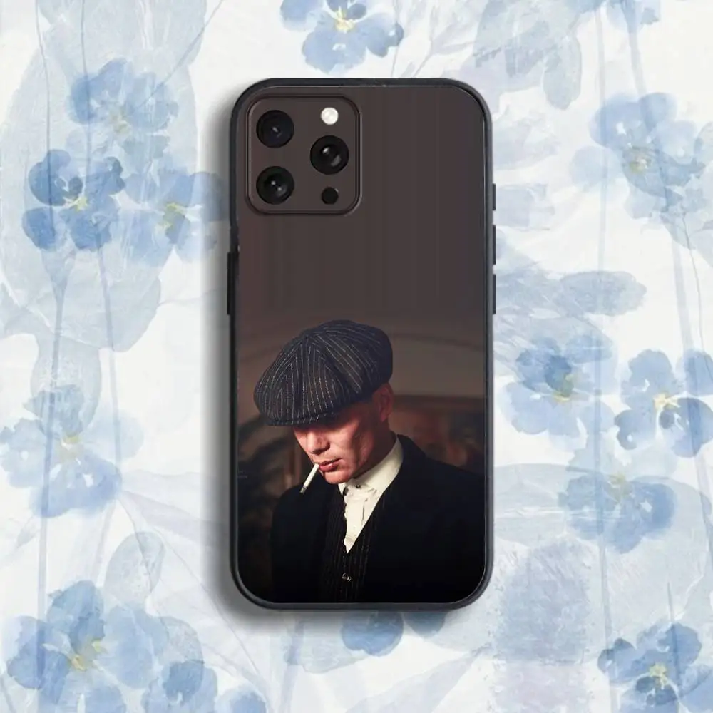 Movie P-Peaky-S B-Blinders Phone Case For iPhone 17,16,15,14,13,12,Pro,Max,Plus,E,SE4,Air,Mini Black Soft Box