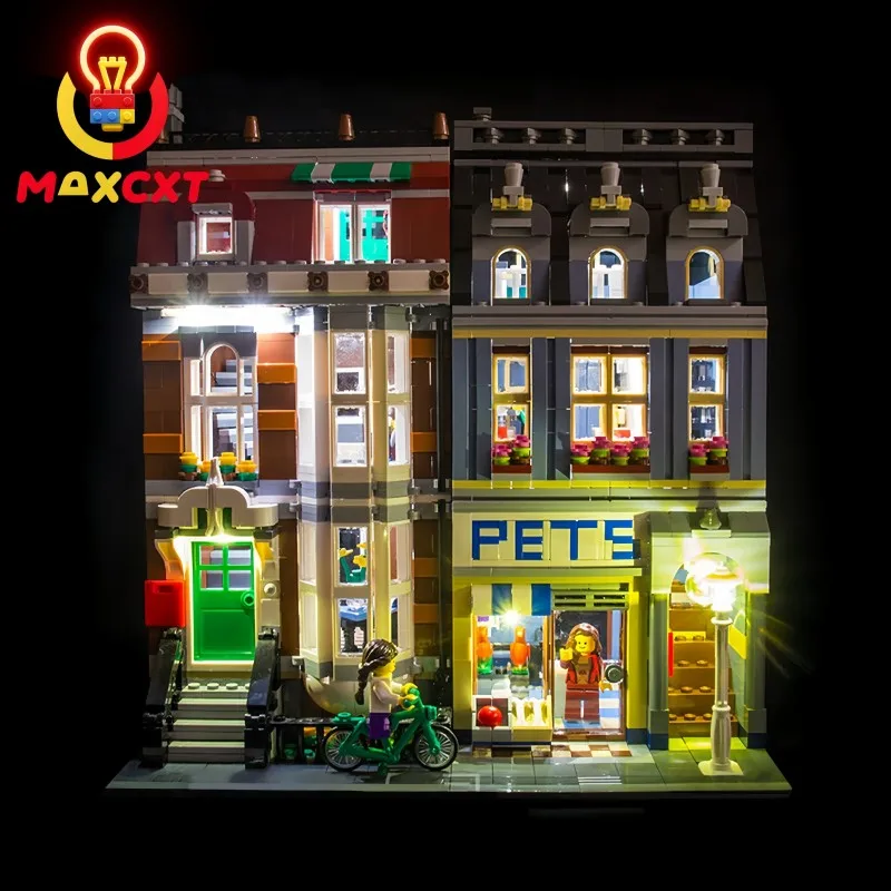 مجموعة إضاءة LED MAXCXT لمصباح ديكور DIY لمتجر الحيوانات الأليفة LEGO 10218 (لا تشمل مجموعة مكعبات بناء Lego)
