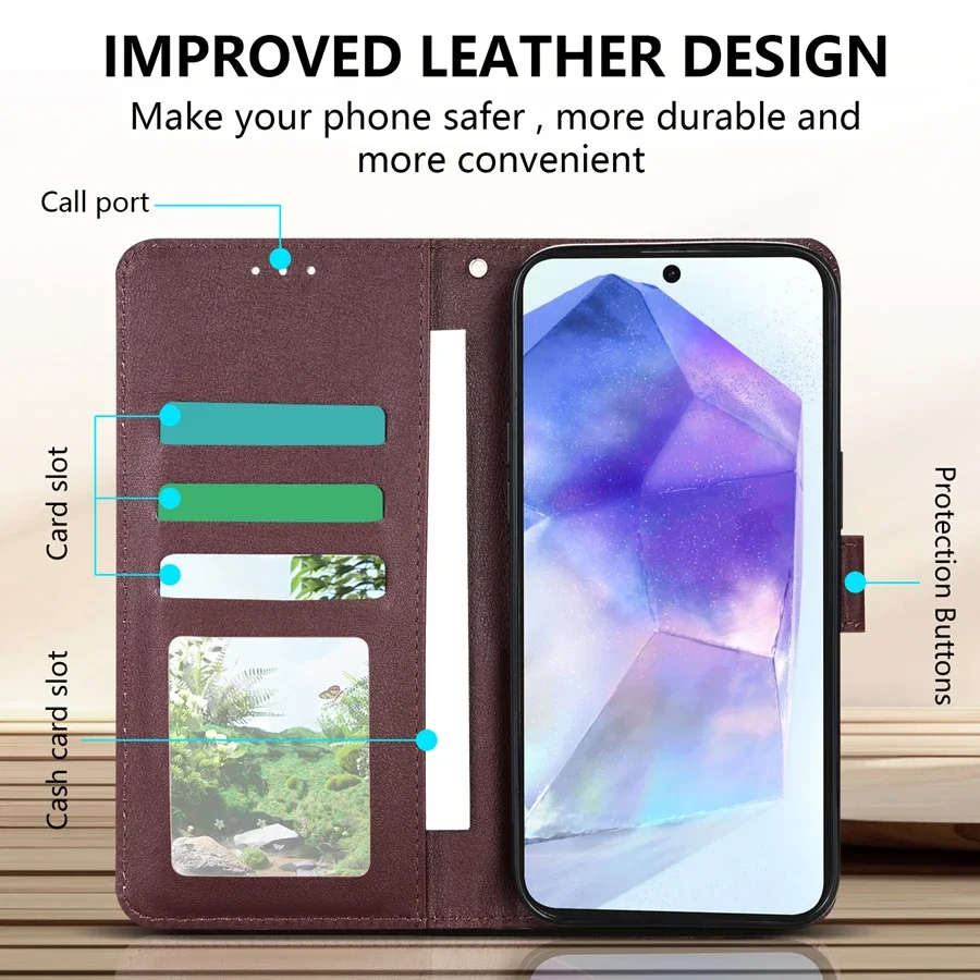 For Samsung A04 A05s A12 A13 A14 A15 A24 Flip Leather Wallet Case For Galaxy A30s A32 A33 A34 A35 A51 A52 A53 A54 A55 A71 Cover