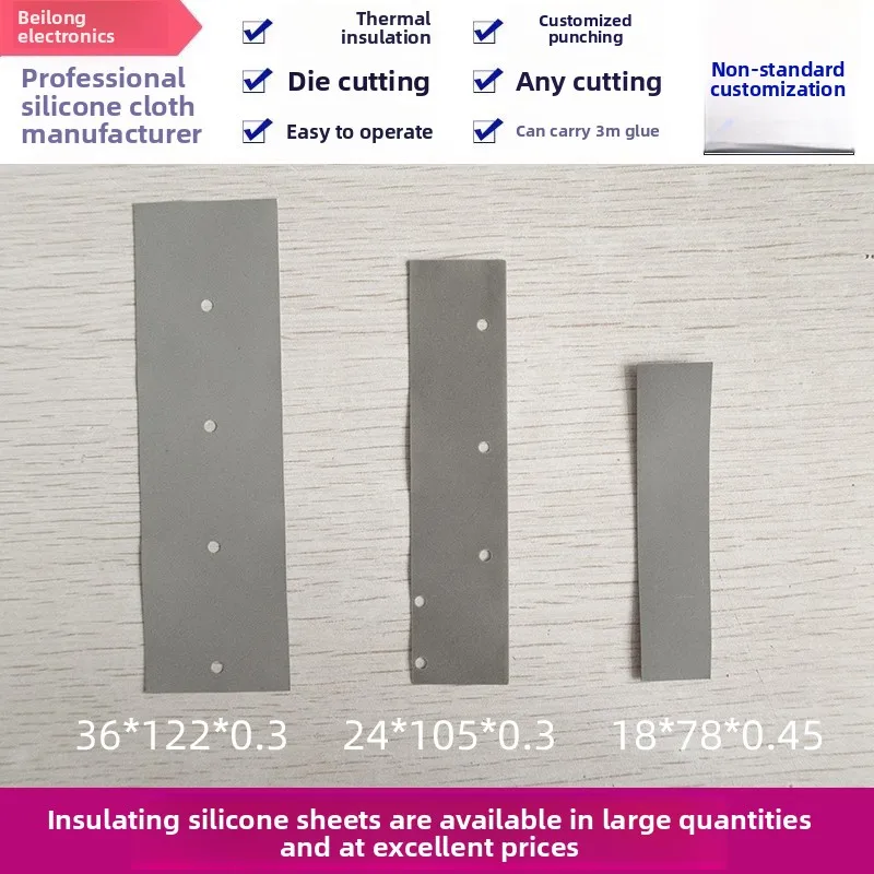 Insulation Spacer Silicone Gasket with Hole Tear Resistant 24x105 36x122 18x78mm Adhesive Backing
