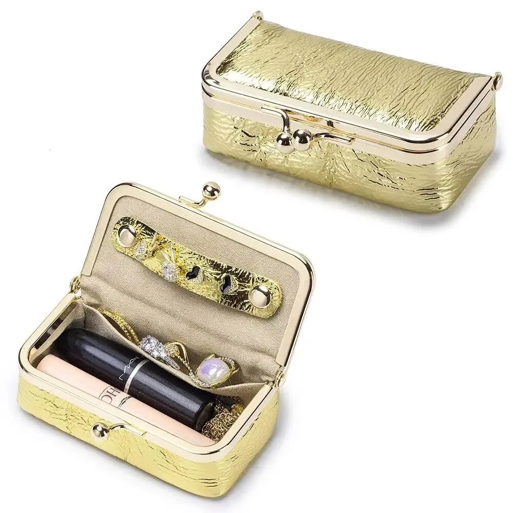 Lady Mini Bag Storage Box For Rings Earrings Coins Purse Woman Cosmetic Cases Genuine Leather  Jewelry Storage Bag For Women