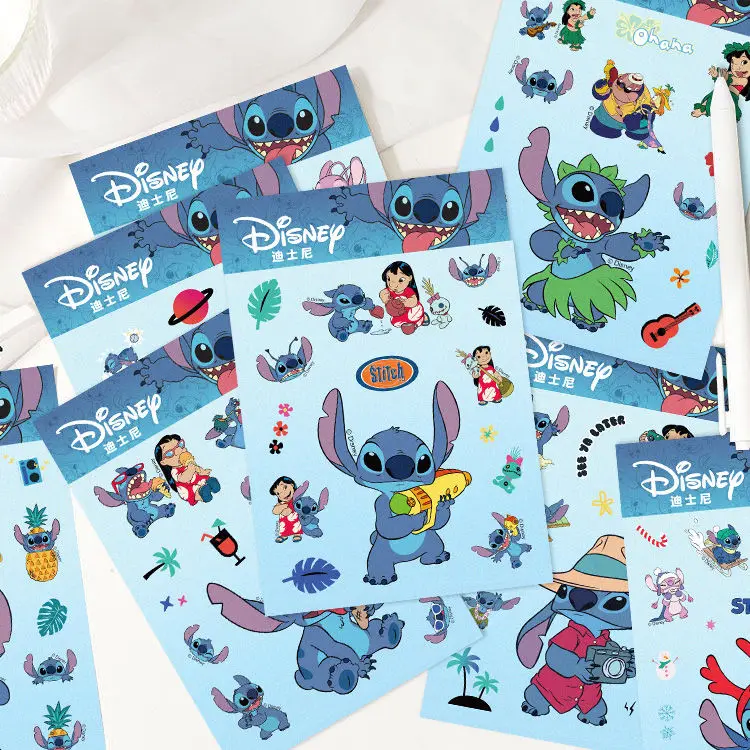 ملصقات ديزني للرسوم المتحركة ليلو وستيتش، ملصقات كرتونية لطيفة لليد، حافظة هاتف محمول لتزيين الكمبيوتر المحمول، ملصقات مقاومة للماء