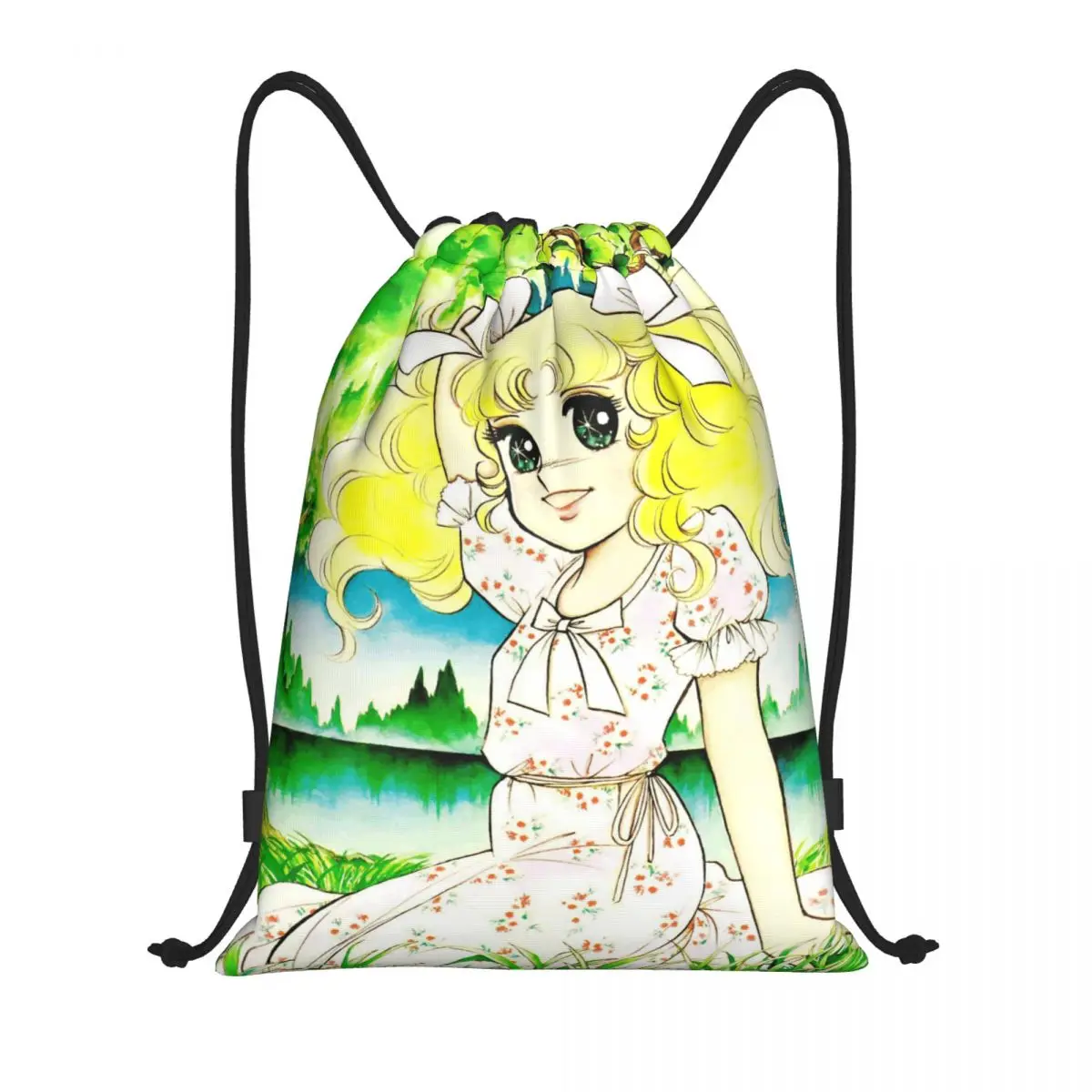 Candy Candy Manga Drawstring Backpack Gym Sports Sackpack String Bags for Yoga