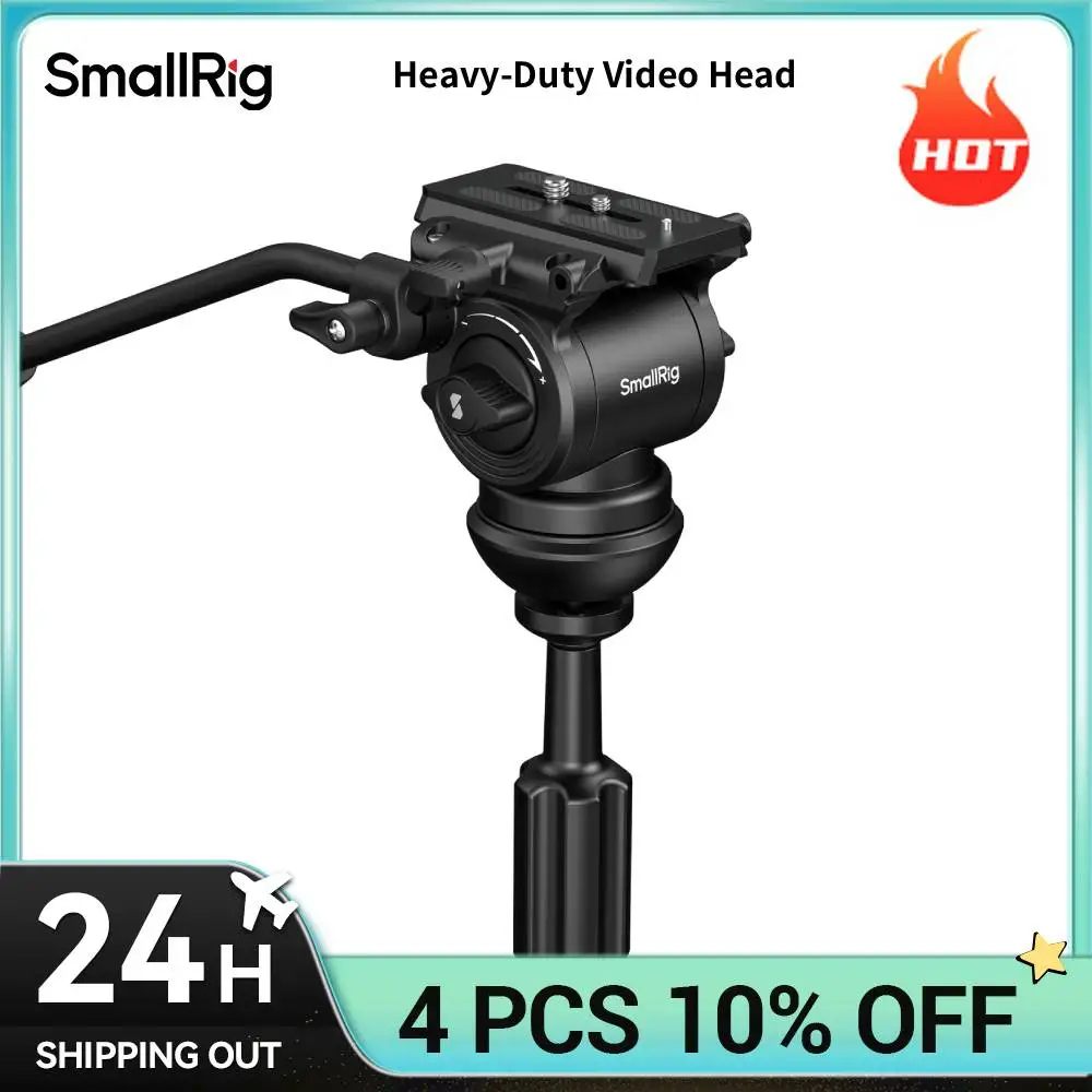 Image of SmallRig Hochleistungs-Videokopf, stufenlos einstellbare Neigung, integrierte Gewindelöcher für Magic Arm-Befestigung, Traglast 10 kg, 6551