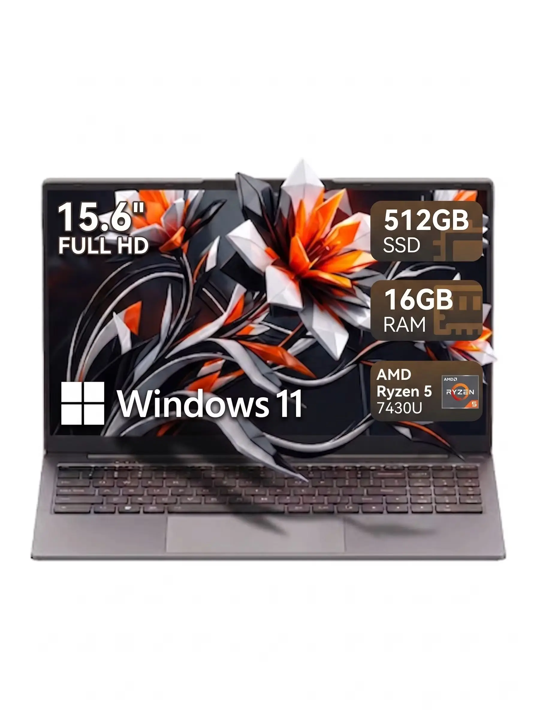 Firebat AS1 Laptop AMD Ryzen5 7430U 16 GB DDR4 3200 MHz 512 GB SSD 15,6 Zoll IPS Windows 11 Notebook Typ-C WIFI6 Tastatur in voller Größe