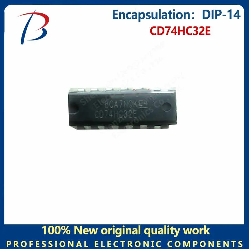 10PCS  CD74HC32E package DIP-14 high-speed logic four-way 2-input or gate chip