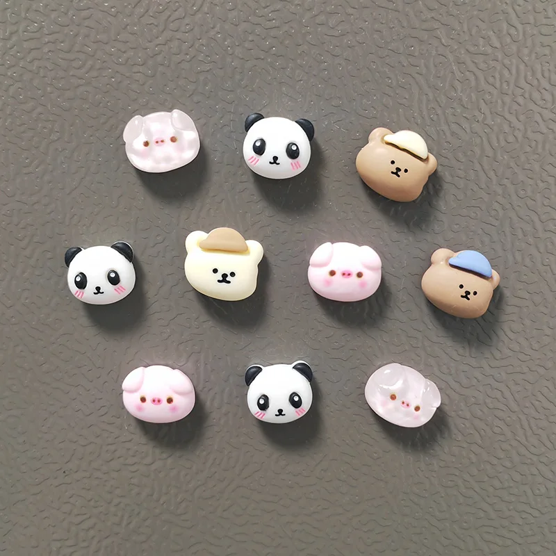 6pcs Cute Animal Head Fridge Magnet Panda Pig Bear Refrigerator Stickers Home Office Kitchen Decorations DIY Ornaments
