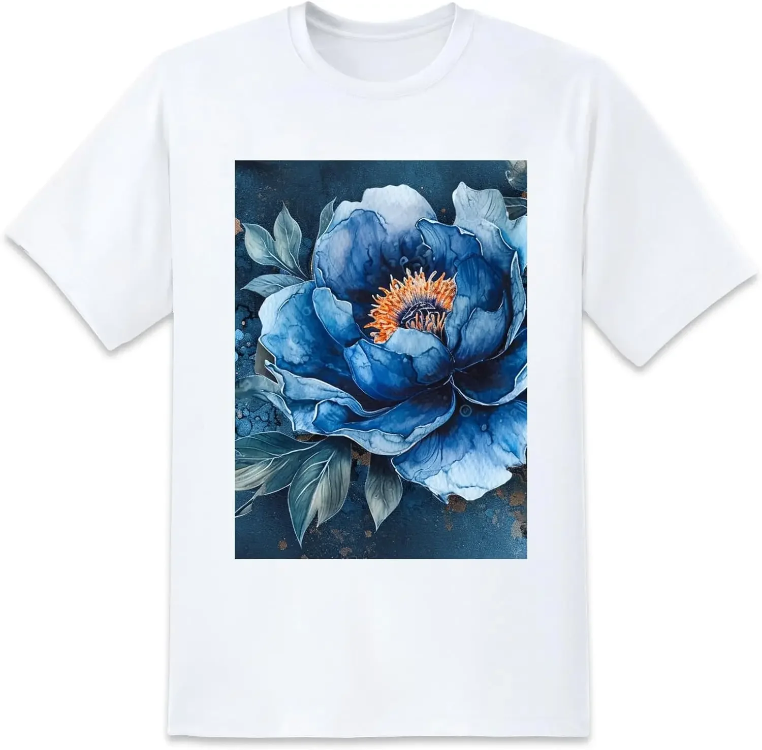 

Peony Mens Black T-Shirts Short Sleeve Crew Neck Women T-Shirt Y2K tops Unisex Summer Short Sleeve