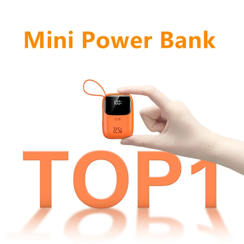 Portable Power Bank 10000mAh High Capacity Cable Two-way Fast Charging Mini Powerbank Type-C For Xiaomi iPhone Samsung ﻿