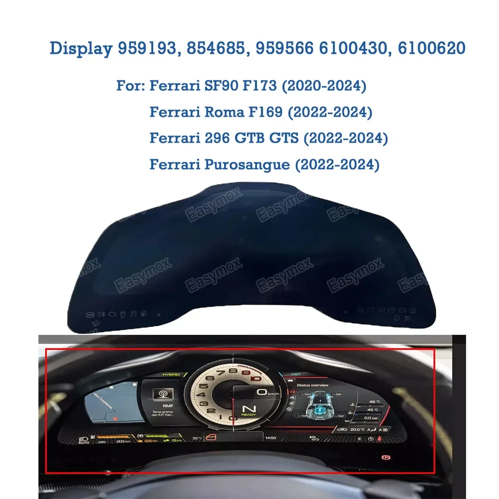 Origianl LCD Display for Ferrari SF90 Roma 296 Purosangue 2022 2023 2024 Instrument Cluster Dashboard Speedo Screen Repair