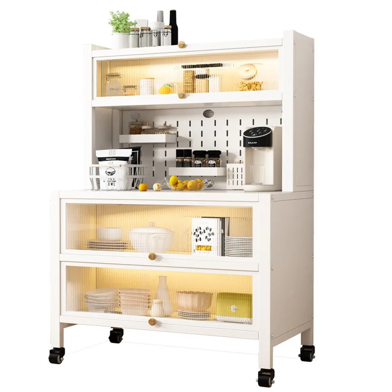 Kitchen sideboard, floor-to-ceiling storage cabinet, multi-level storage rack, wine and tableware combination cabinet