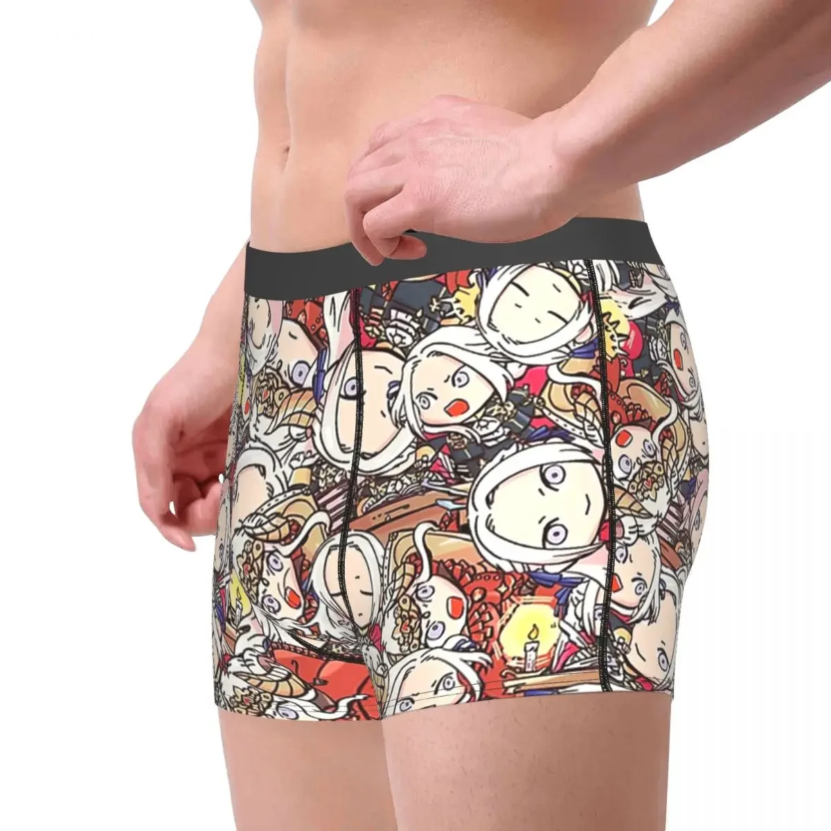 Emblem Three Houses,Chibi Edelgard Collage Underpants Breathbale Panties Male Underwear Print Shorts Boxer Briefs