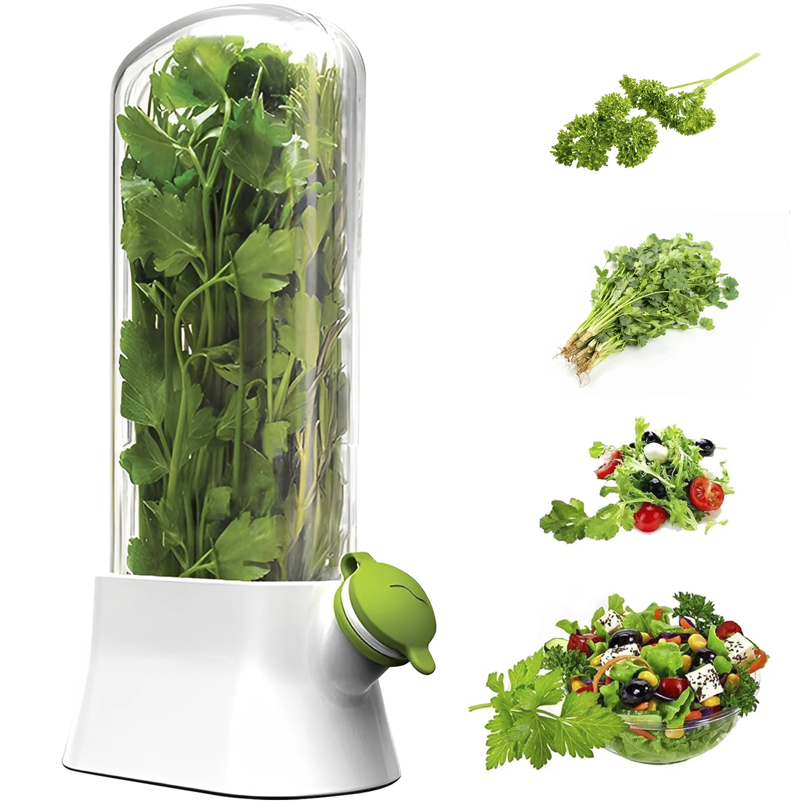 4/1PC Herb Freshkeeping Box Fresh Vegetable Storage Container Cup Home Decor Kitchen Gadget Device for Fridge Herb Keeper Bottle