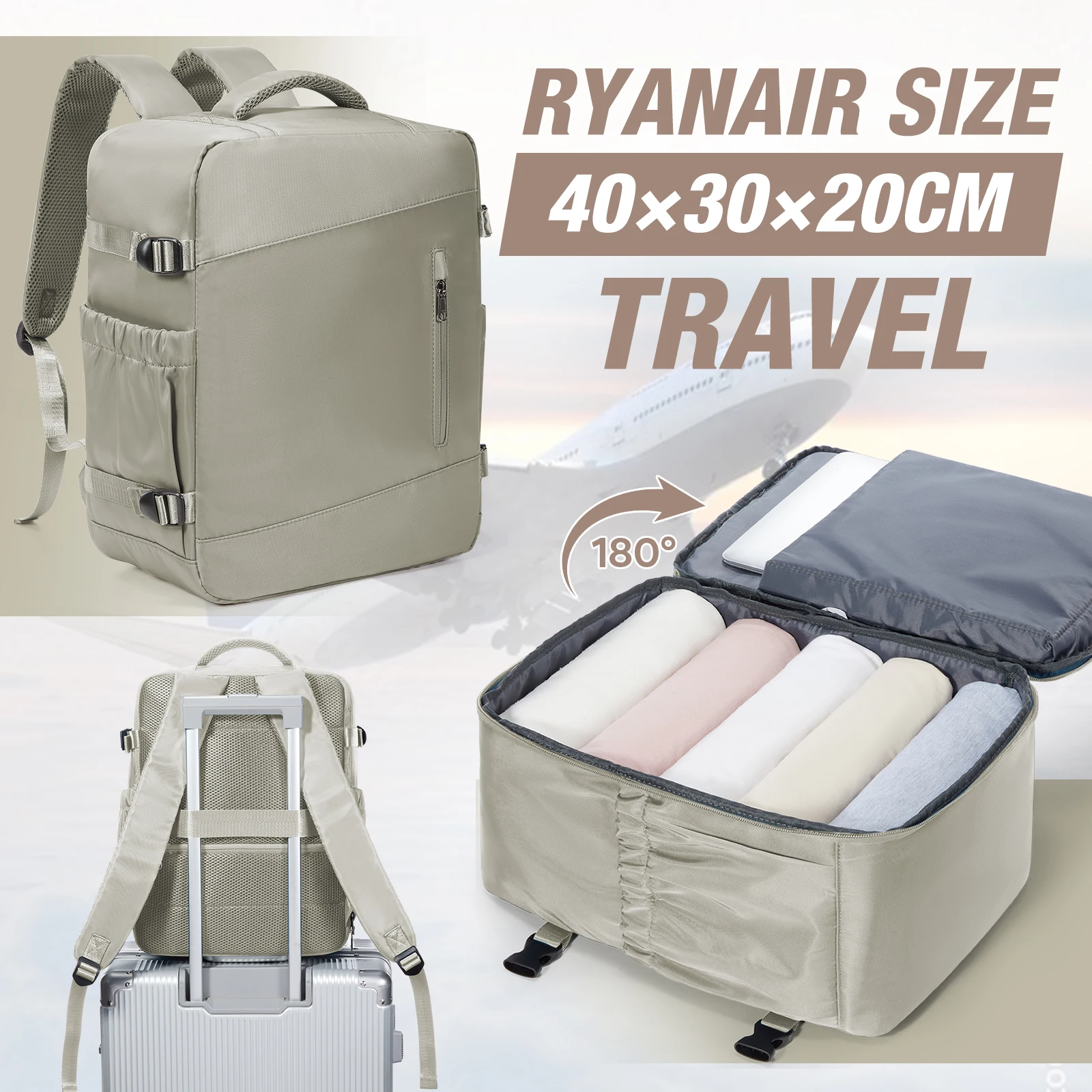 

Clothing Storage Bag，Ryanair 40x30x20 Backpack, Hand Luggage Travel Backpack Men Women Work Backpack Wizzair Cabin Laptop Bag