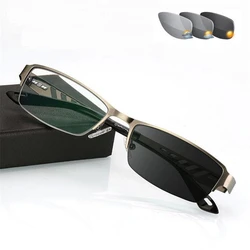 Outdoor Shade Anti-UV Half Frame Sun Photochromic Farsighted Eyeglasses Square Hyperopia Glasses Magnifier 0 +25 +50 +75 To +600