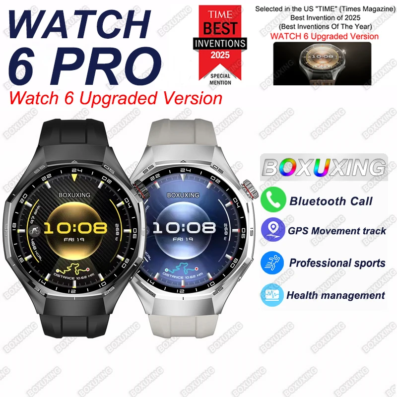 Nouvelle Montre Connectée 6 Pro 2026 avec GPS, Écran AMOLED Toujours Actif, Moniteur de Santé, Étanche, Appels Sportifs pour Hommes