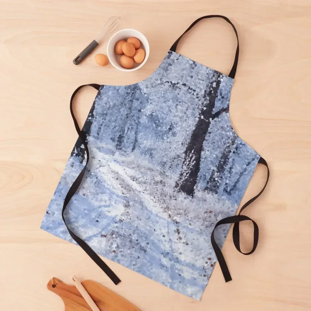 

Impressionist Winter Forest Landscape Apron Women's Dresses beauty master For Man Men gift Apron