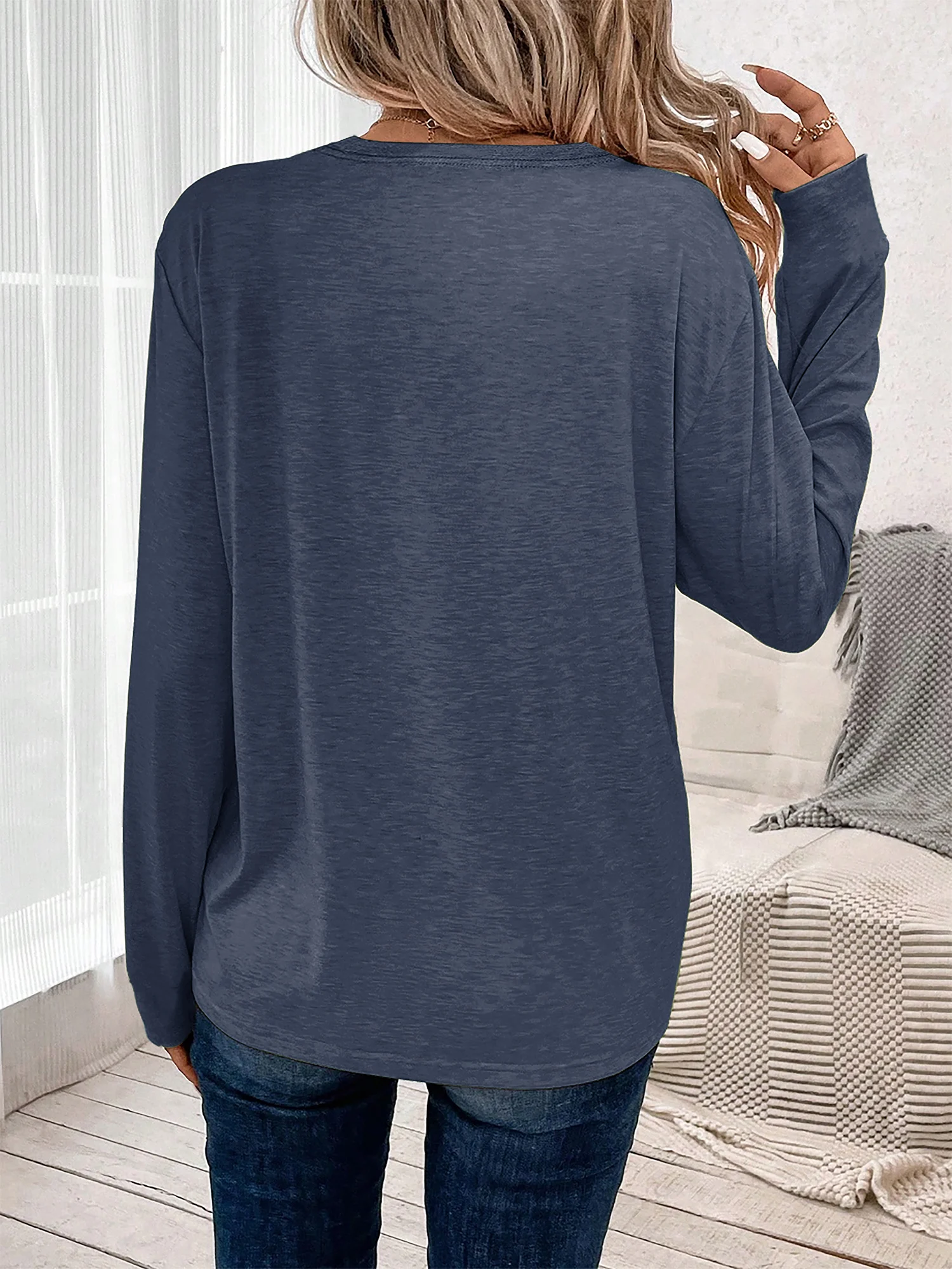 Women's Halloween Long Sleeve Tee - Cute Soft Horror Bat Pumpkin Heart Witch Hat Owl Print, Funny Gift, Soft Casual Athletic Vacation Top, US Local Shipping