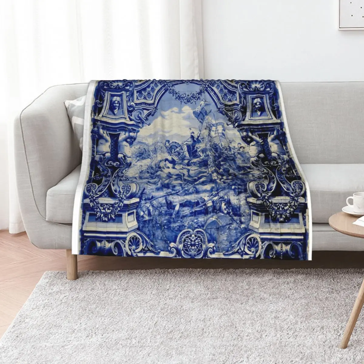 Wall of Tiles - HD - A alla dos Namorados (Lover s place) - Porto Station (Portugal) Throw Blanket Bed linens Blankets