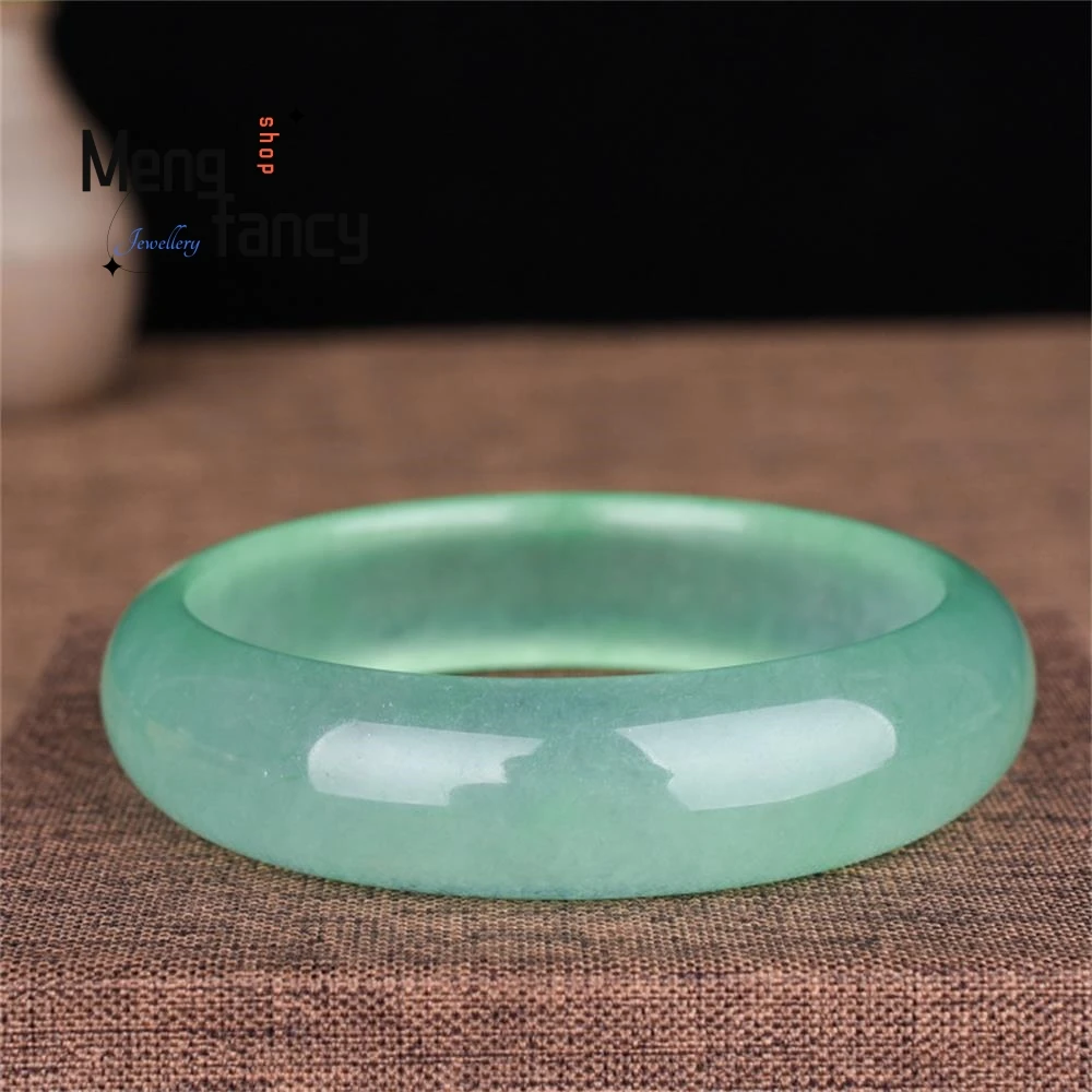 Quartzito de Gelo Natural Pulseira Jade, Verde Claro, Requintado, Elegante, Qualidade Luxo, Moda Jóias, Presente de Férias, Lembrança