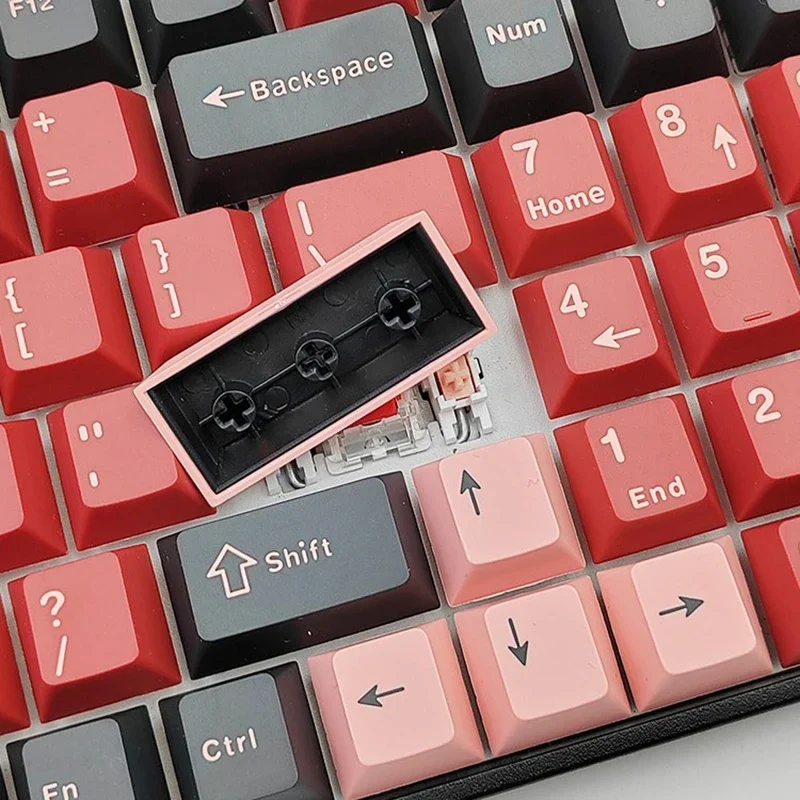 125 Keys PBT Cherry Keycaps MX Switch Mechanical Game Keyboard Keycap Three Color Matching for 61/68/84/87/98/110/104/108 Keys