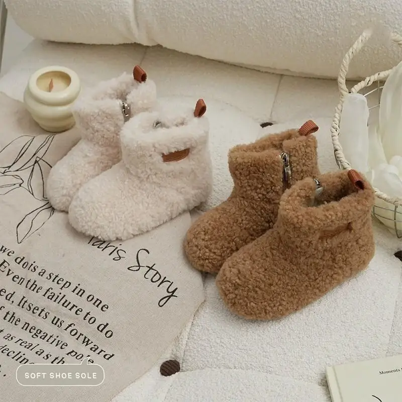 

Kawaii Casual Keep Warm Shoe Fashion Childrens Shoes Winter for Girls Furry Short Boots Princess Snow Boots Cozy Fleece Lined