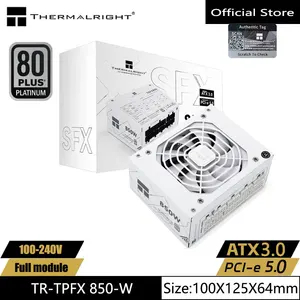 Thermalright TR-TPFX850-W White Chassis Power Supply、Modulo Completo Medaglia SFX Platino、Supresdo ATX3.0 /PCIE5.0(750 /850W) 6ベストセールスSFX PSU -№2