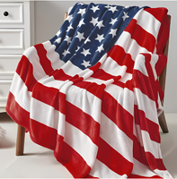 American Flag Print blankets Warm and plush throw for sofas, sofas, cars, and travel Soft machine-washed English style blankets