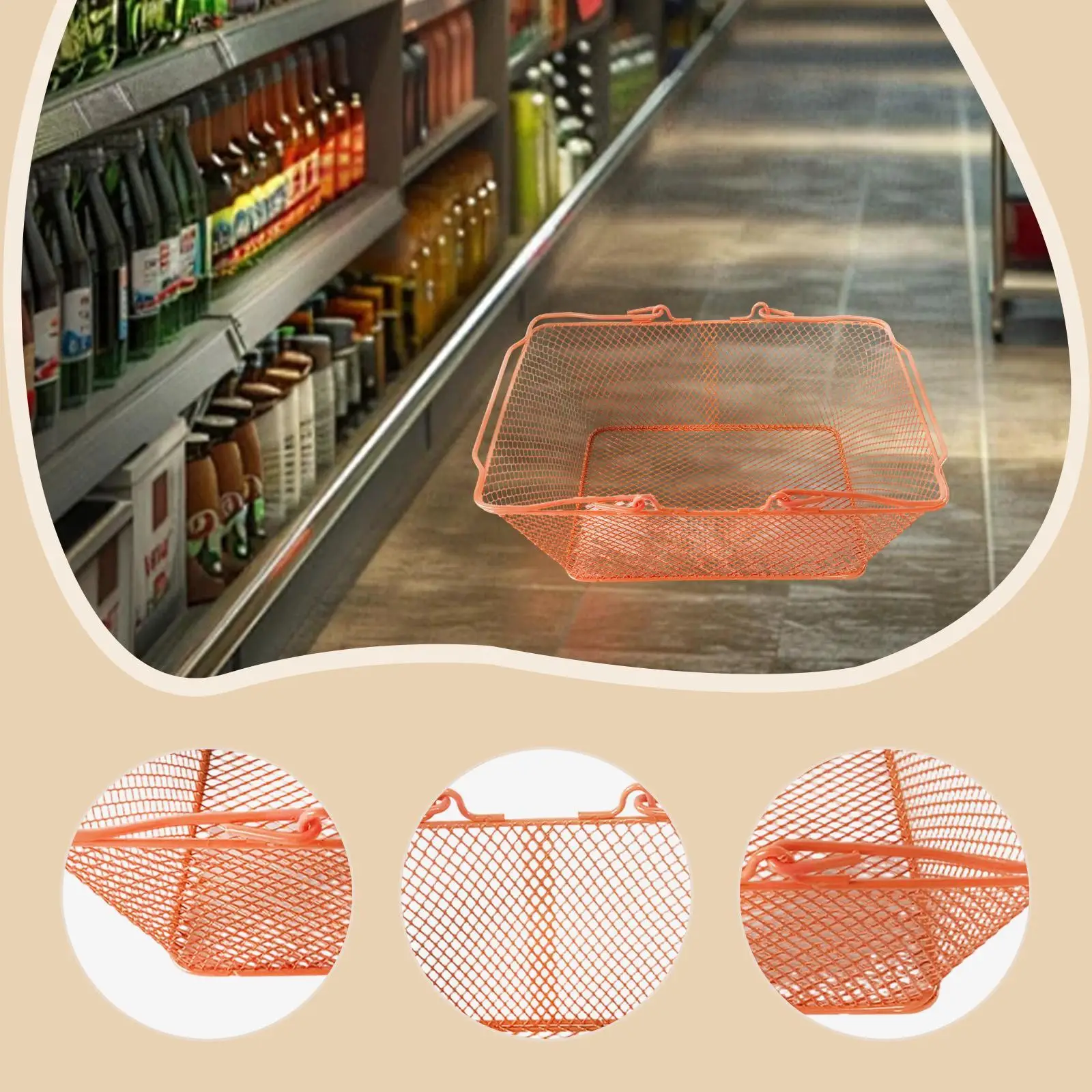 سلة تسوق بمقبض سلة بقالة لتوقف زهور المطبخ في مكتبة الكتب