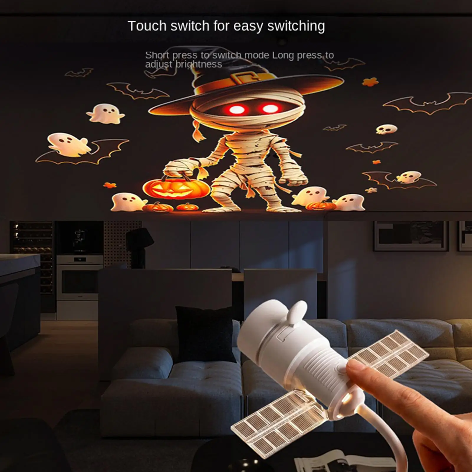Halloween Outdoor Projector Rotating Lantern With Motion Effects Halloween Outdoor Projector Lights For Holiday Haunt House
