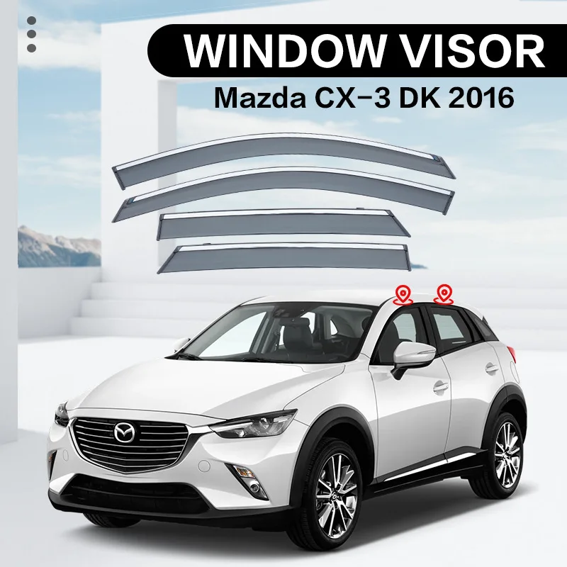 

Для MAZDA CX-3 KD 2016+ Дефлекторы окон, ветровики, защита от дождя и солнца, аксессуары для авто, стайлинг автомобиля