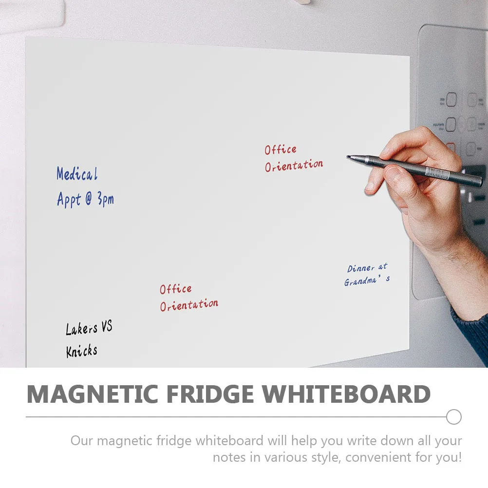 1pcs White For Fridge Strong Magnetic Back Dry Erase Board Smooth Writing Surface Magnetic Message Board Notepads Sticker