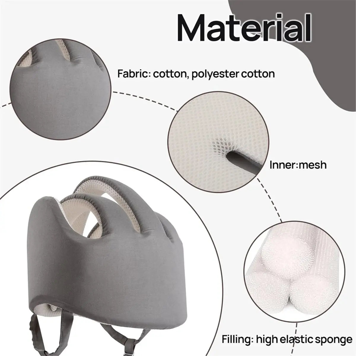 N94R Head Protection for Elderly Falls, Protective Helmet for Elderly Adult, Seniors Head Protector Seizure Soft Helmet