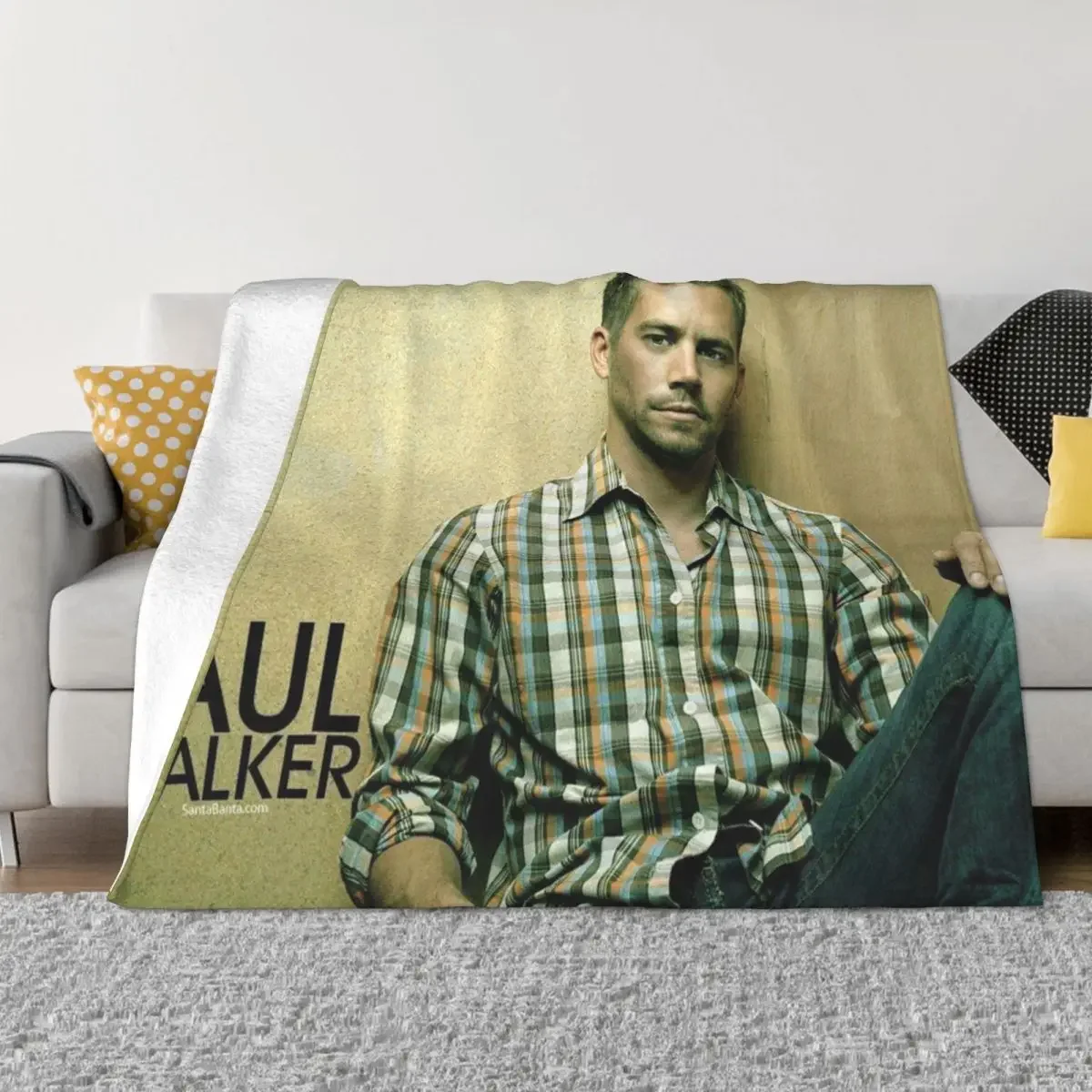 Paul Walker Actor Blankets Velvet Printed Multi-function Lightweight Thin Throw Blanket for Sofa Office Bedspreads