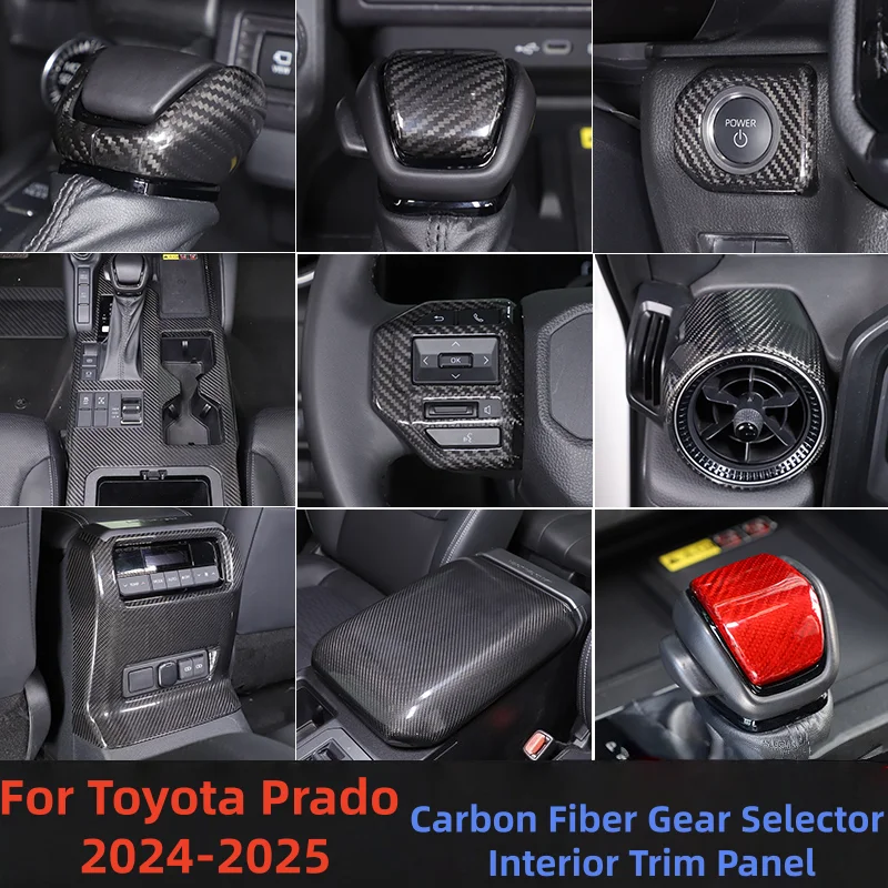 

For Toyota Land Cruiser Prado LC250 2024 2025 j250 250 Carbon Fiber Interior Accessories Upgrade Decoration Protection Kit