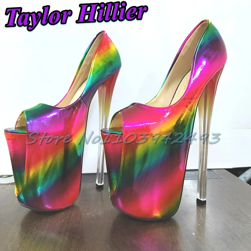 

Candy Color Pumps Peep Toe High Heels Women Designer Luxury Shoes Summer Platform Slip on Heeled Sandals Nightclub Pole Dancing
