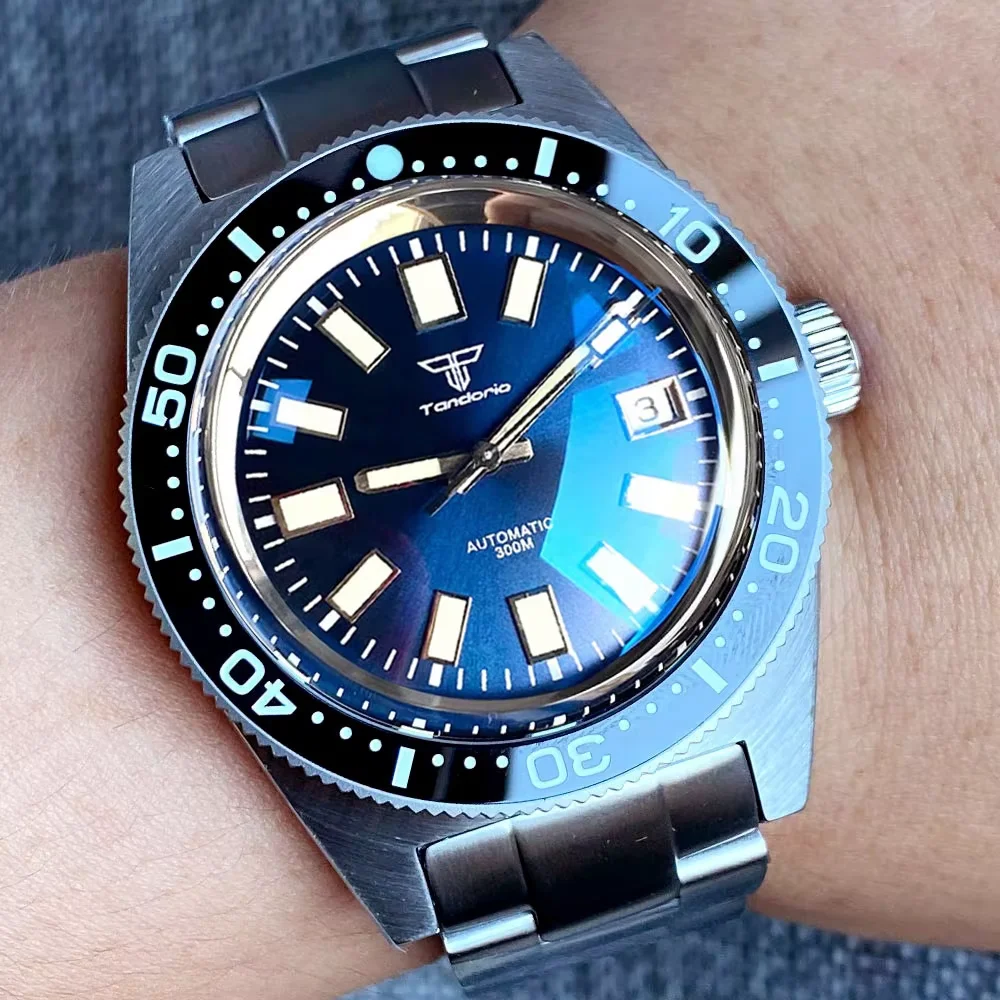Tandorio New 62mas Style Mechanical Watches for Man Miyota 8215/PT5000 Movement AR Domed Sapphire Glass Sports Steel Clock