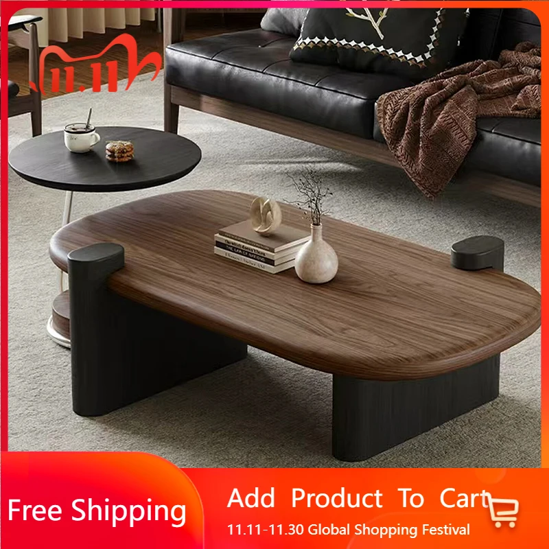 

Japanese Modern Coffee Table Minimalist Wood Bedroom Unique Side Table Aesthetic Standing Mesa Auxiliar Lounge Suite Furniture