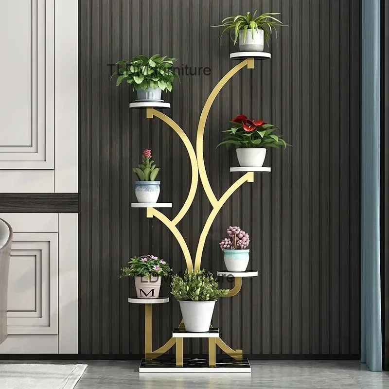 Soporte para plantas para el hogar, soporte de suelo para sala de estar para flores, soporte creativo moderno para maceta, muebles para el hogar