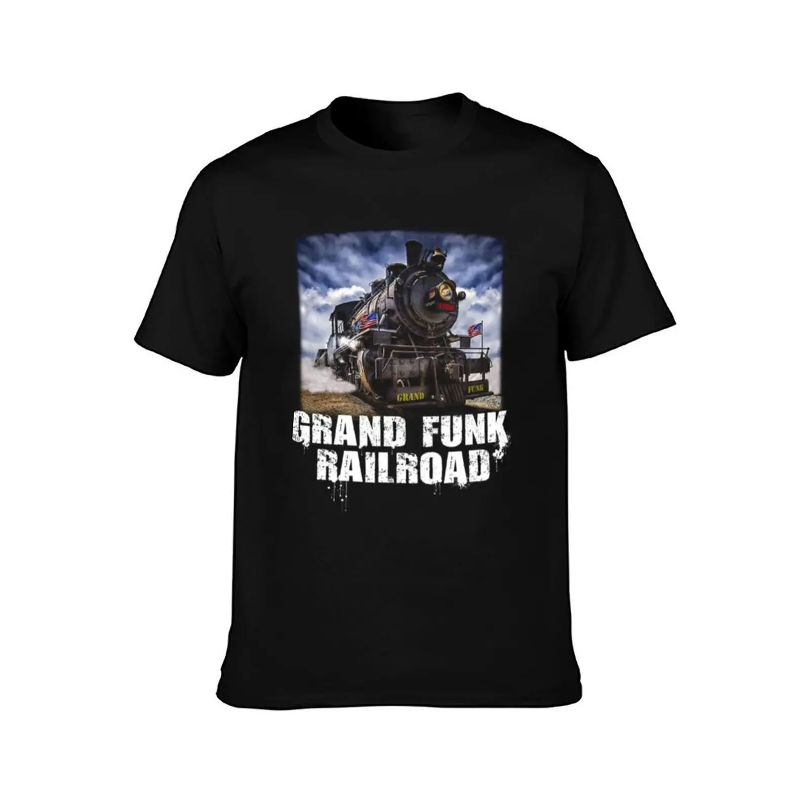 Grand Funk Railroad T-Shirt, Summer Casual Cotton Tee, Oversized Streetwear Tops, Vintage Graphic Print, Loose Fit Short Sleeve