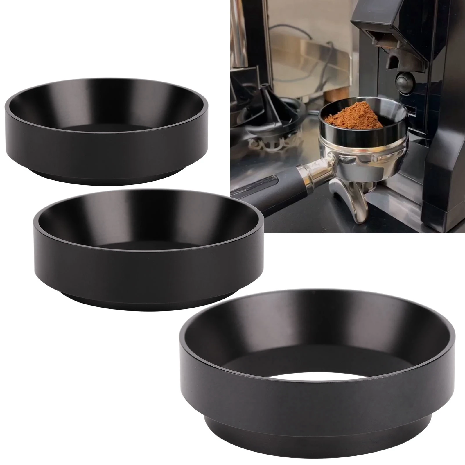 1PC Magnetic Coffee Powder Dosing Funnel Anti Spill Portafilter Attachment for Precise Espresso Dosing Mess-Free Grinding