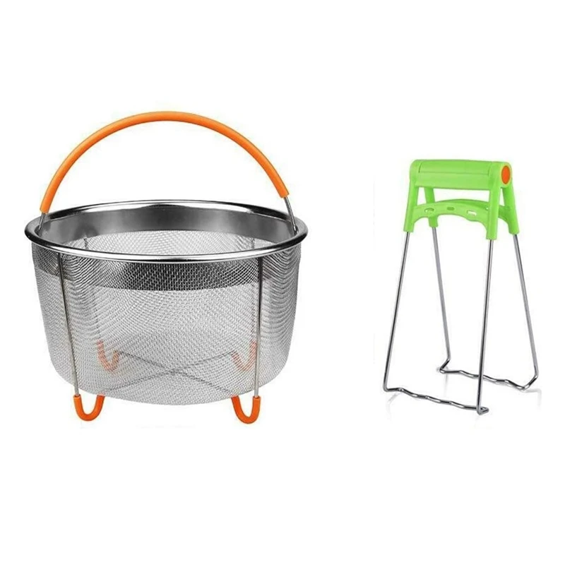 Stainless Steel Steamer Basket Set,Instant-Pot Accessories for Foodi Pressure Cooker & Multi Cooker,6Qt-ROWI